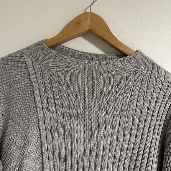 Habitat | Long Sleeve Gray Mock Neck 100% Cotton Knit Sweater - Picture 5 of 12